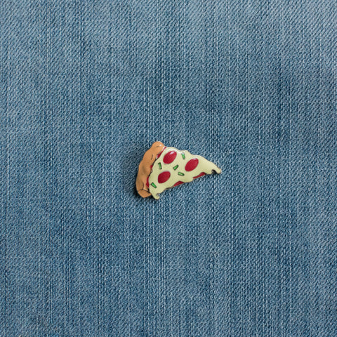 Pizza Enamel Pin Denim