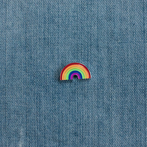 Rainbow Enamel Pin Denim